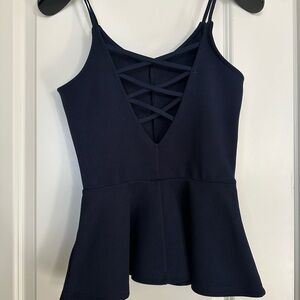 Maurices Crisscross Peplum Tank